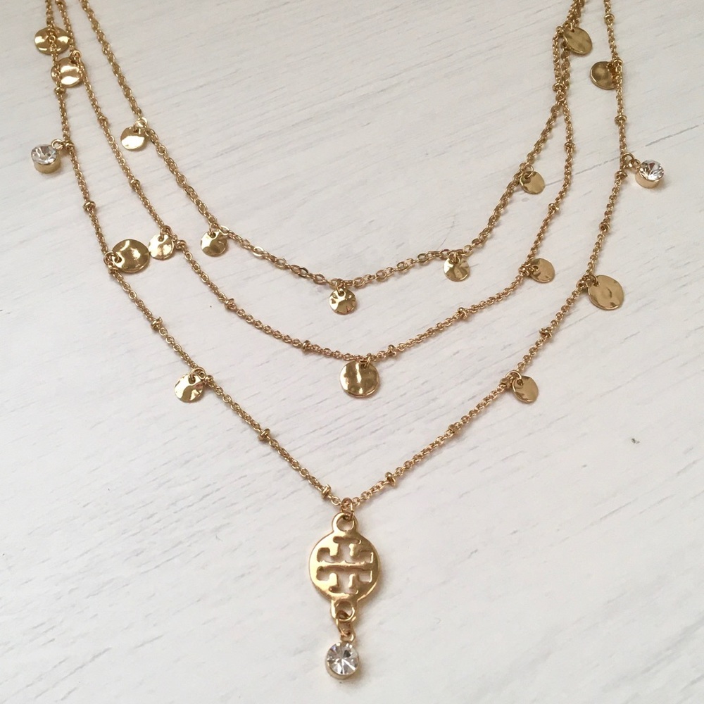 NWOT Tory Burch Gold Multi-strand Necklace - Picture 3 of 5